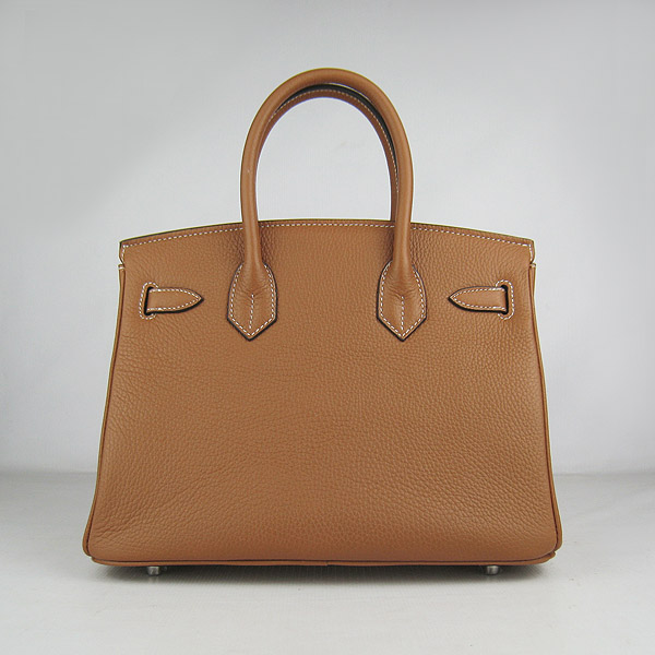 Replica Hermes Birkin 30CM Togo Leather Bag Light Coffee 6088 On Sale - Click Image to Close